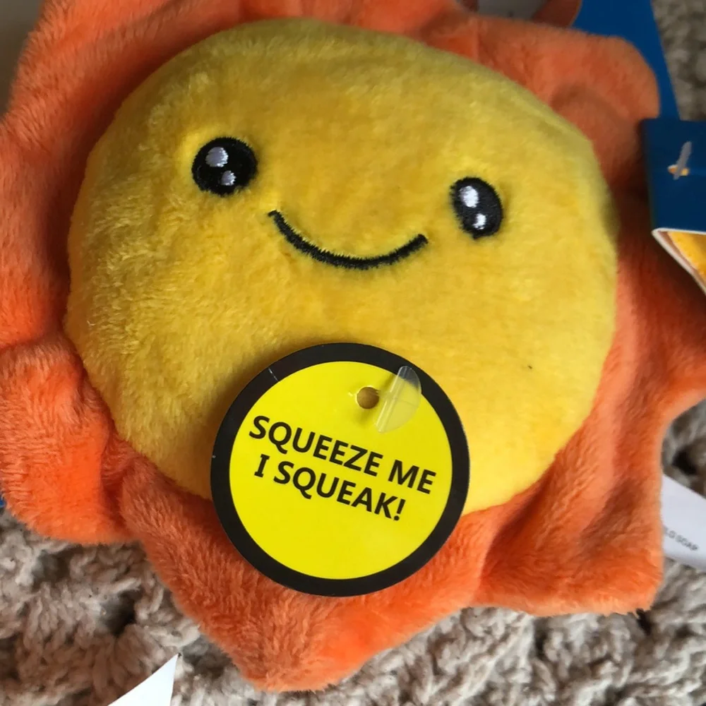 Sun and Sunscreen Squeeze Plush Dog Toy Set
